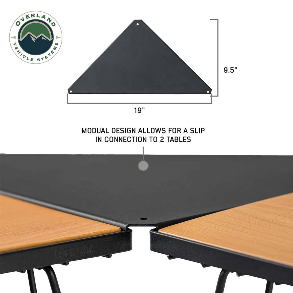 Overland Vehicle Systems Kick It Collapsable Camp Table - Wood Base & Storage Bag