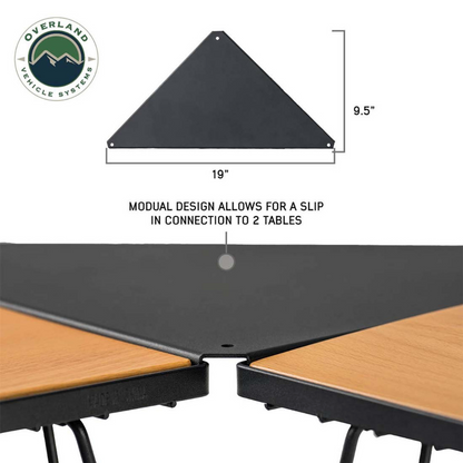 Overland Vehicle Systems Kick It Collapsable Camp Table - Wood Base & Storage Bag