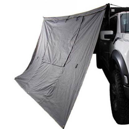 Overland Vehicle Systems HD Nomadic 270 - Awning Wall 1 W/Door & Window, Passenger Side, Grey Body, Green Trim W/Storage Bag