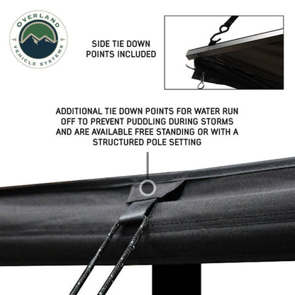 Overland Vehicle Systems XD Nomadic 180 LTE - Awning Wall, Universal, Black Body, Black Trim W/Black Travel Bag