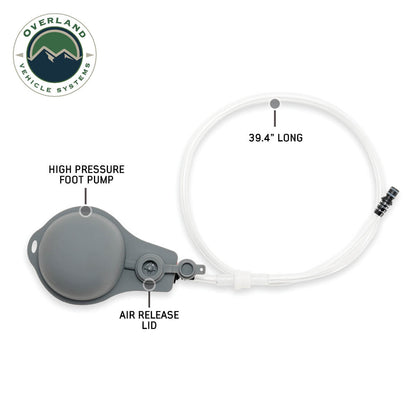 Overland Vehicle Systems Portable Camp Shower 23 QT, Foot Pump, Knozzle & Accessories
