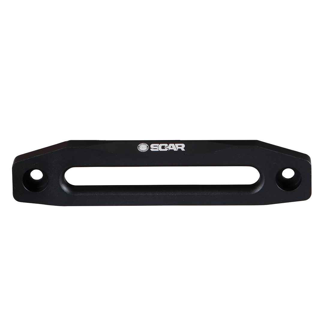 Overland Vehicle Systems Recovery Winch Aluminum Fairlead w/ SCAR Logo Black Powder Coat w/ Clear Finish