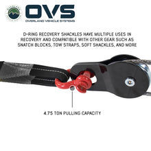 Overland Vehicle Systems Recovery Shackle 3/4" 4.75 Ton Red - Sold In Pairs