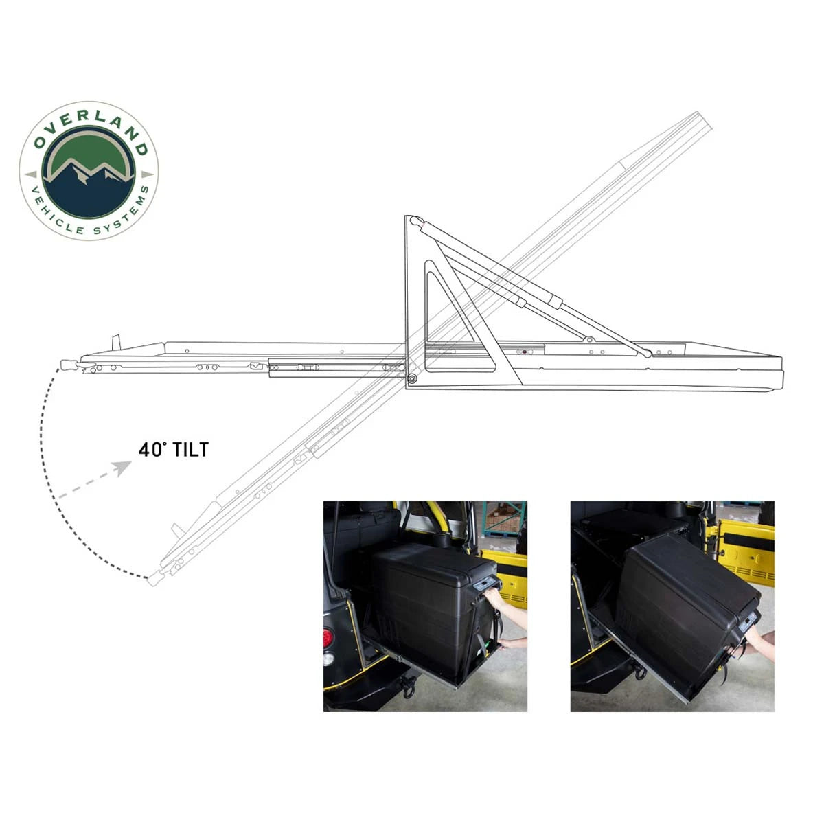 Overland Vehicle Systems Refrigerator Tray With Slide and Tilt - Size  Small