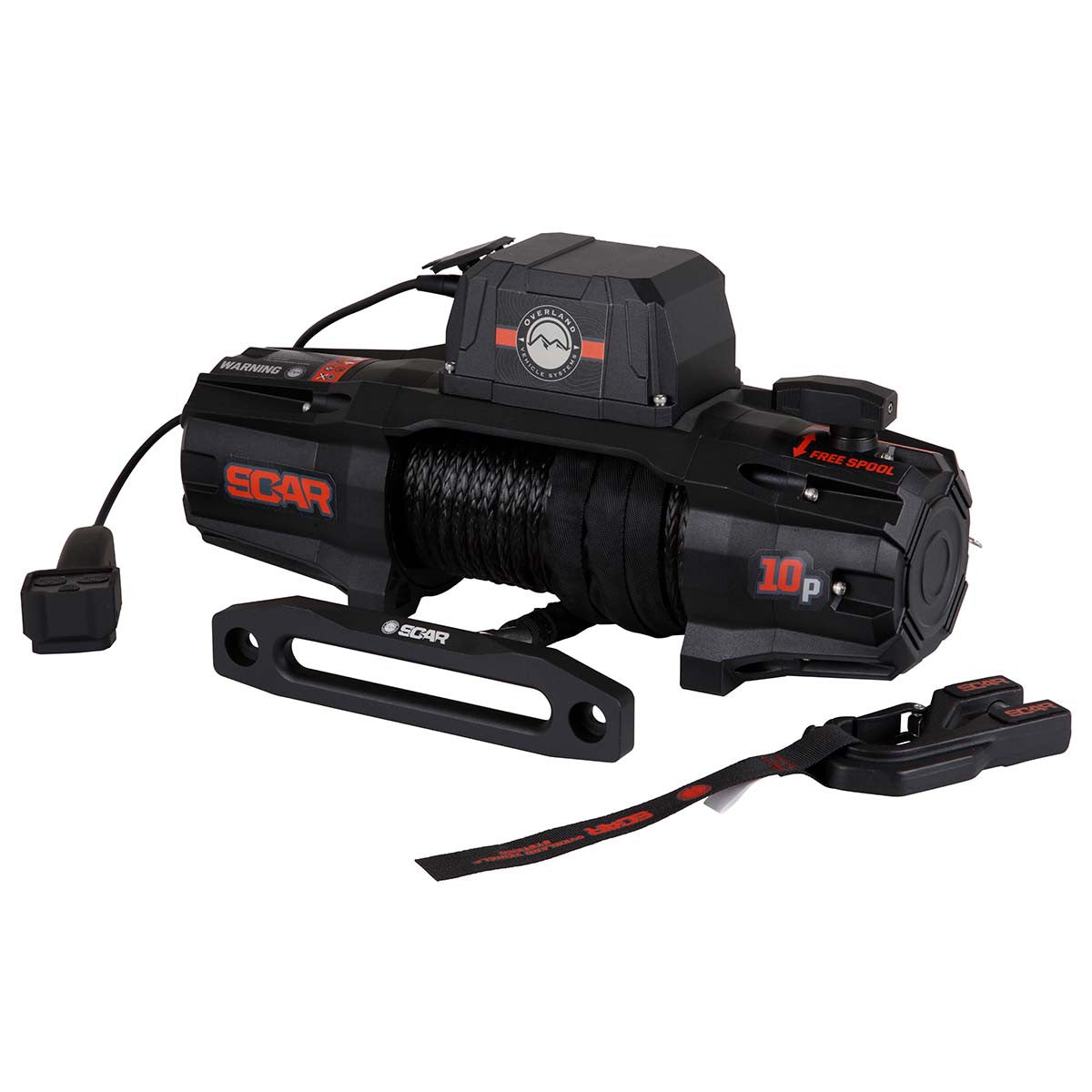 Overland Vehicle Systems SCAR 10P - 10,000 lb. Winch With Synthetic Rope & Wireless Remote