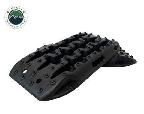 Overland Vehicle Systems Recovery Ramp With Pull Strap and Storage Bag - Black