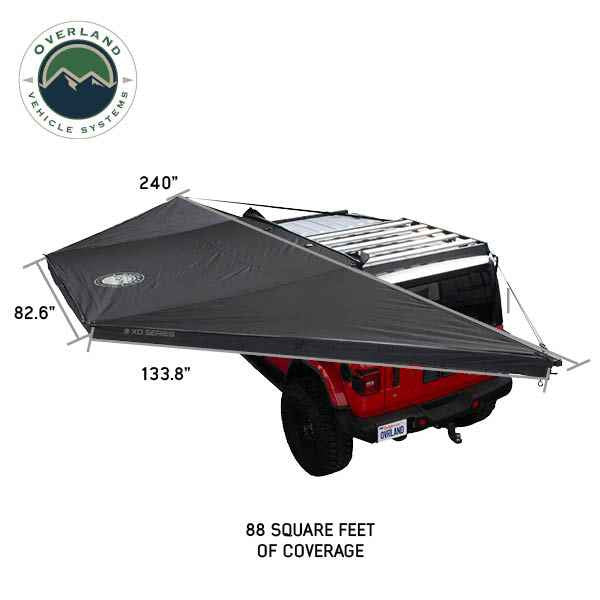 Overland Vehicle Systems XD Nomadic 180 - Awning, Wall Kit, Universal, Black Body, Black Trim W/Black Travel Cover