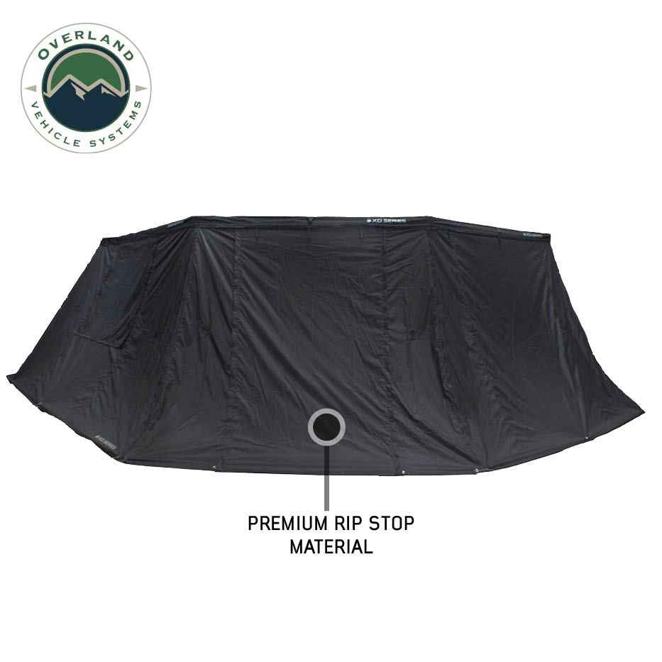 Overland Vehicle Systems XD Nomadic 180 - Awning Wall W/Door & Windows, Universal, Black Body, Black Trim W/Storage Bag