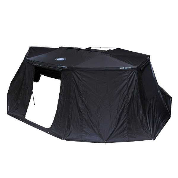 Overland Vehicle Systems XD Nomadic 270 LT - Awning Wall 1 W/Black Out  Passenger Side, Black Body, Black Trim W/ Storage Bag
