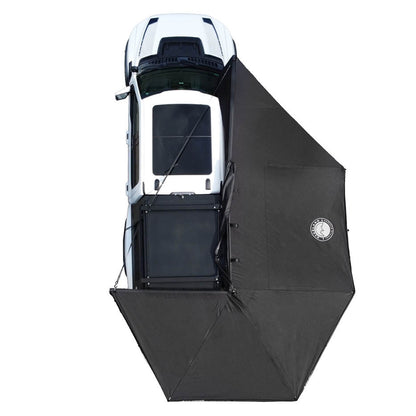 Overland Vehicle Systems XD Nomadic 270 - Awning W/Lights & Black Out , Passenger Side, Black Body, Black Trim & Black Travel Cover
