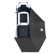 Overland Vehicle Systems XD Nomadic 270 LTE - Awning w/ Lights, Passenger Side, Black Body, Black Trim W/Black Travel Cover