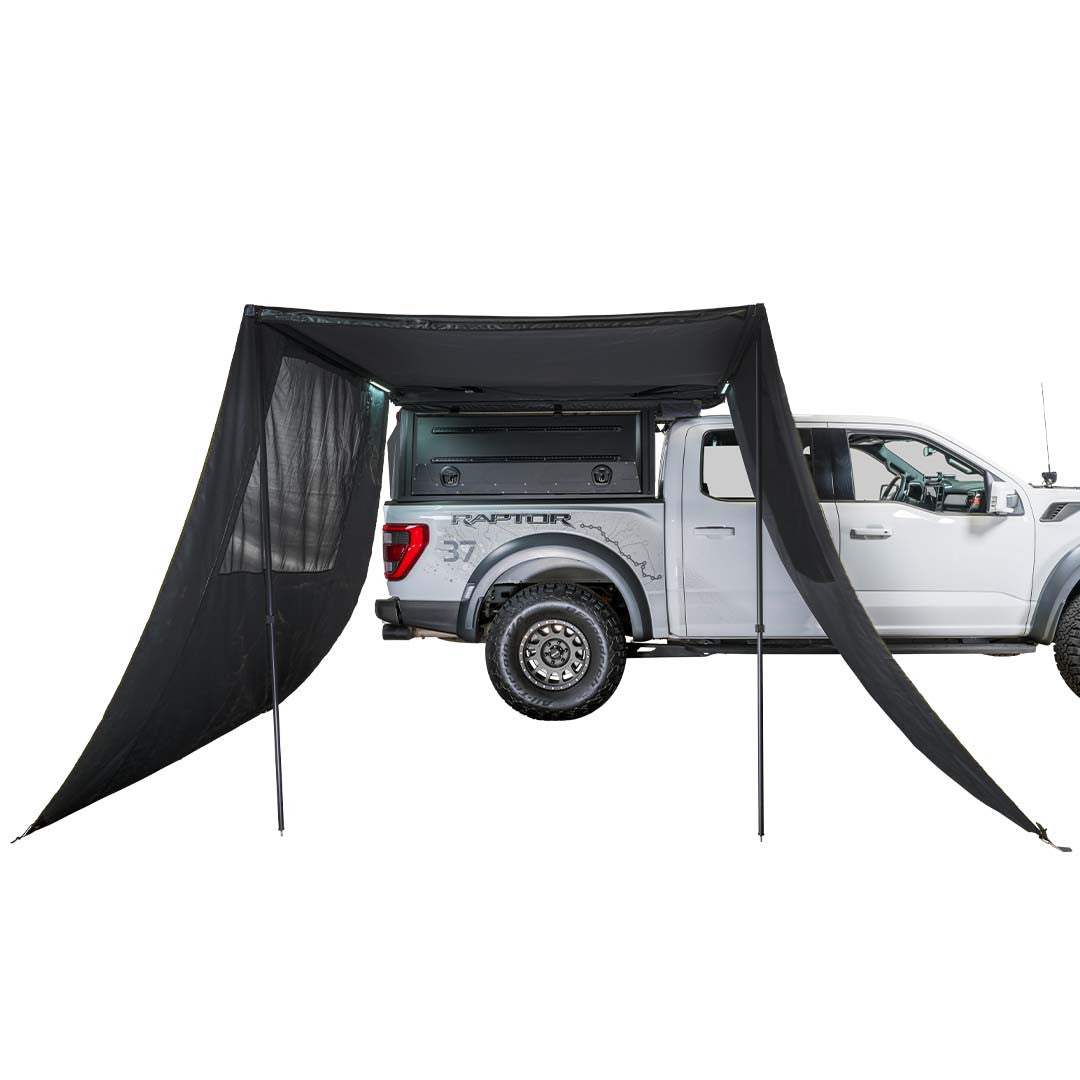 Overland Vehicle Systems XD Nomadic 2.5 - Wall (Left Or Right) W/Black Out, 6.5' x 6.5', Black Body, Black Trim W/Storage Bag