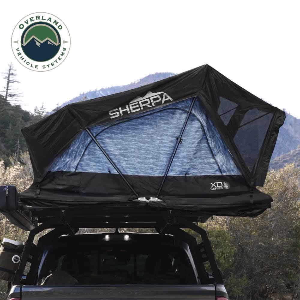 Overland Vehicle Systems XD Sherpa S2S - Soft Sided Roof Top Tent, 2 Person, Grey Body & Black Rainfly