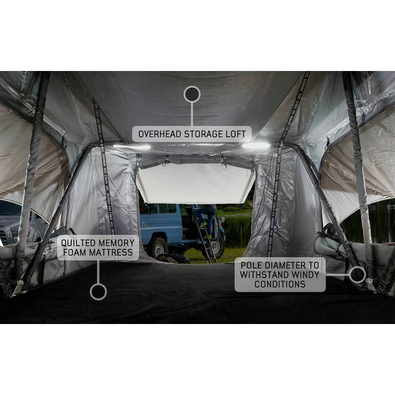 Overland Vehicle Systems HD Nomadic N4E - Soft Sided Roof Top Tent, 4 Person, Grey Body & Green Rainfly