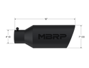 MBRP Universal Exhaust Tip 7in O.D. Rolled End 4in Inlet 18in Length - Black