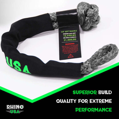 Rhino USA Synthetic Soft Shackle (2Pk 3/8InX22In) (Gray)
