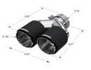 MBRP 3in ID / Dual 4in OD Out Staggered L 9.87in / R 9.37in Dual Wall Carbon Fiber Univ Exhaust Tip