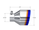 MBRP Univ. T304 Stainless Steel Burnt End Tip 2.5in ID / 5in OD / 6.5in Length Angle Cut Single Wall