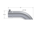 MBRP Universal Tip 3.5in O.D. Turn Down 3.5in inlet 12 length