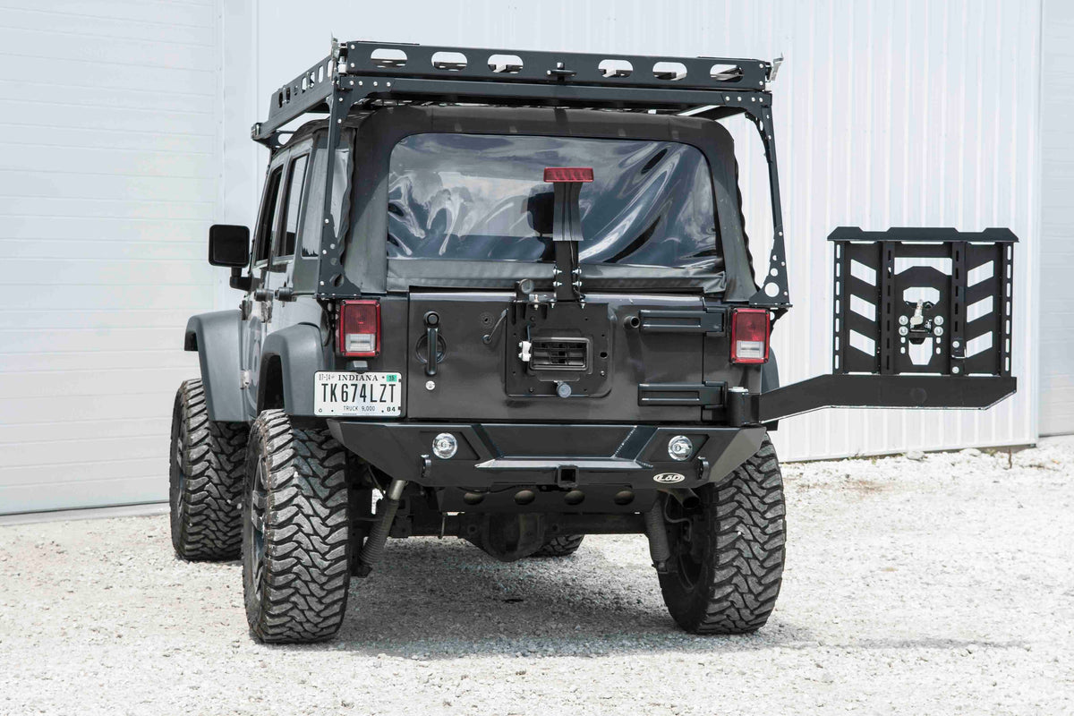 LOD JK Destroyer Shorty Rear Bumper w/ Tire Carrier 2007-2017