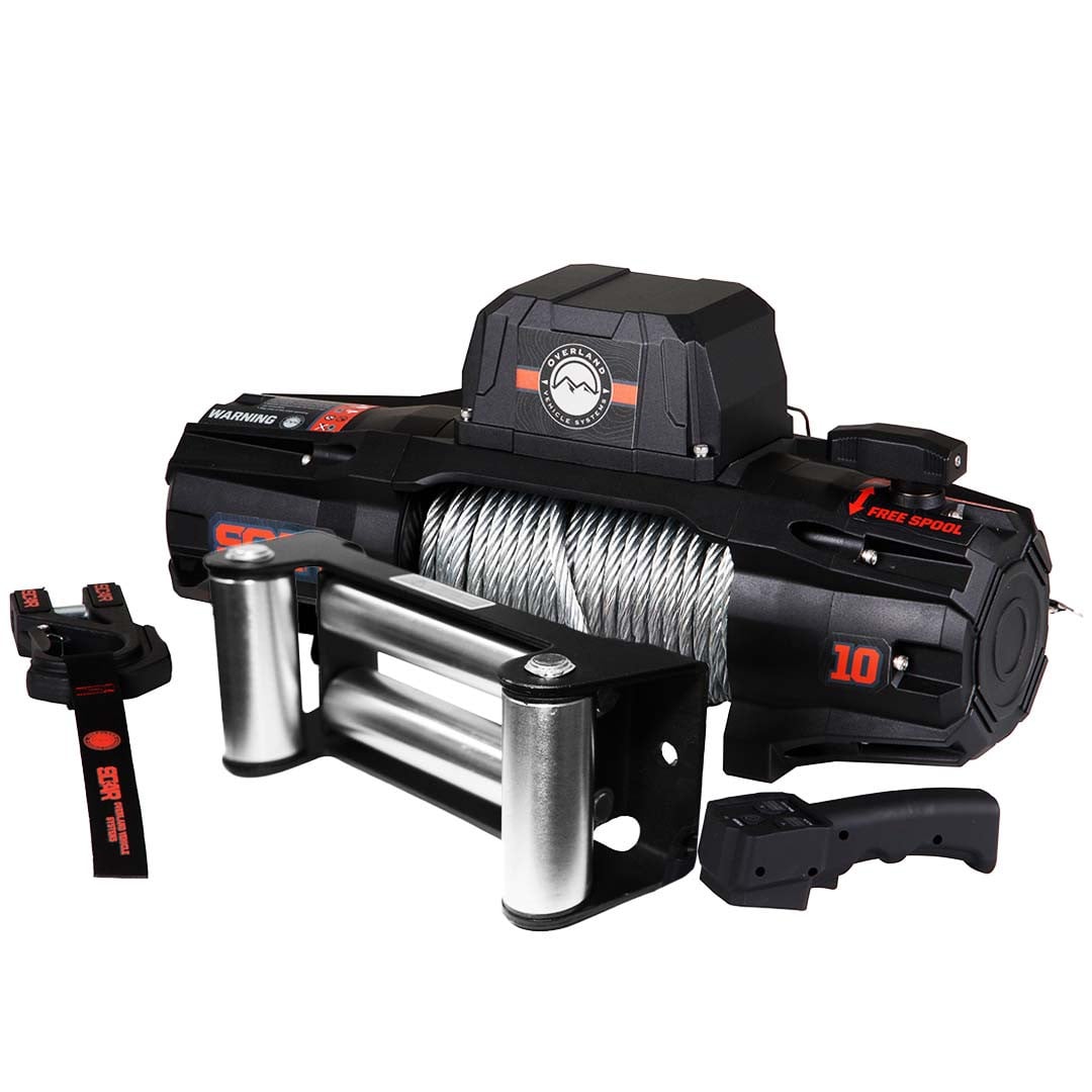 Overland Vehicle Systems SCAR 10 - 10,000 lb. Winch With Steel Cable & Wireless Remote