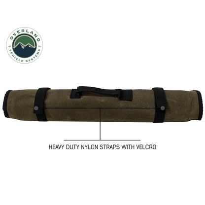 Overland Vehicle Systems Rolled Bag Socket With Handle And Straps - #16 Waxed Canvas