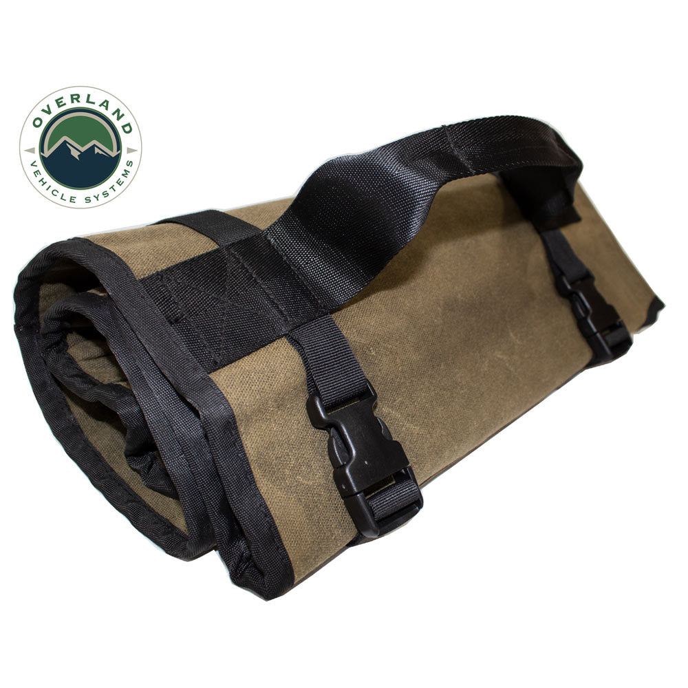 Overland Vehicle Systems Rolled Bag General Tools With Handle And Straps - #16 Waxed Canvas