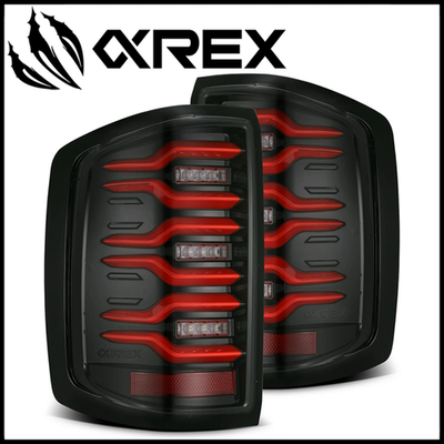 AlphaRex 17-19 Ford F150/F250/F350 LUXX LED Taillights - Black-Red