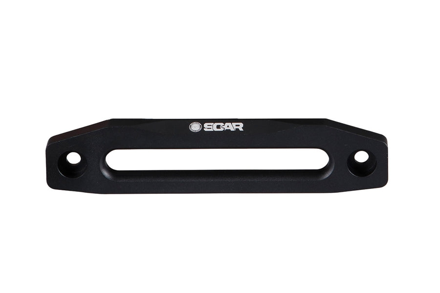 Overland Vehicle Systems Recovery Winch Aluminum Fairlead w/ SCAR Logo Black Powder Coat w/ Clear Finish