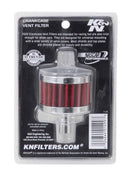 K&N Steel Base Chrome Top Crankcase Vent Filter 1/2in. Vent / 2in. OD / 1-1/2in. Height