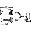 Hella Twin Trumpet Horn Kit 12V 240W 795-800Hz 118dB
