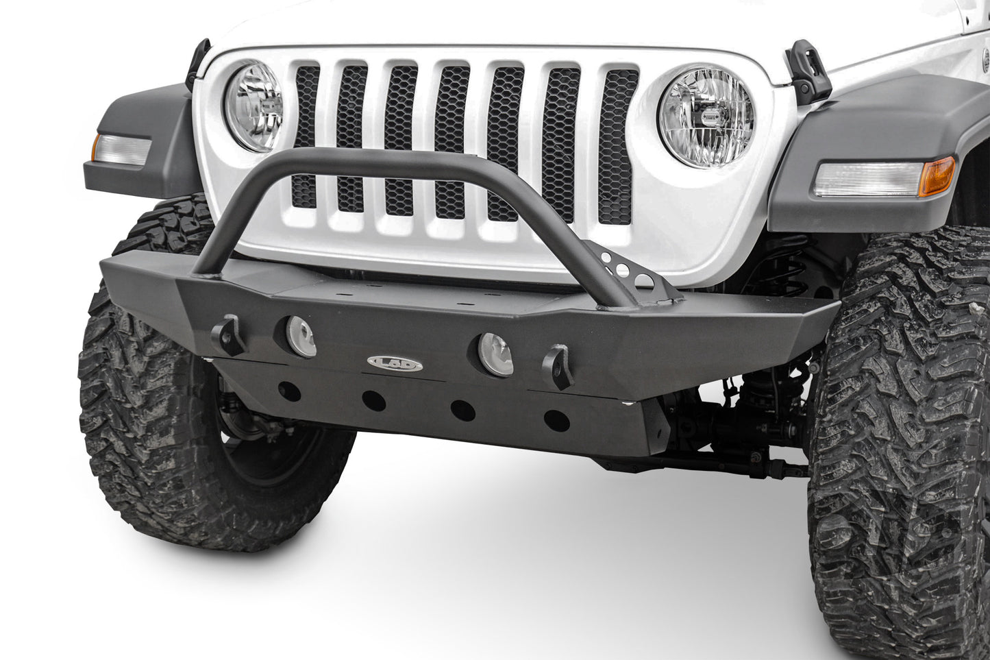 Destroyer Series Mid-Width Front Bumper with Bull Bar for 18-22 Jeep Wrangler JL & Gladiator JT