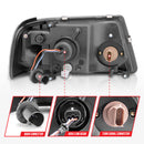 ANZO 2001-2011 Ford Ranger Crystal Headlights w/ Light Bar Chrome Housing