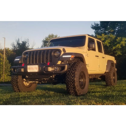 Quake LED QTE1023 DRL Fender Lights with Sequential Turn Signals & Side Markers in Smoke for 18-22 Jeep Wrangler JL & Gladiator JT Rubicon, Moab & Sahara Models