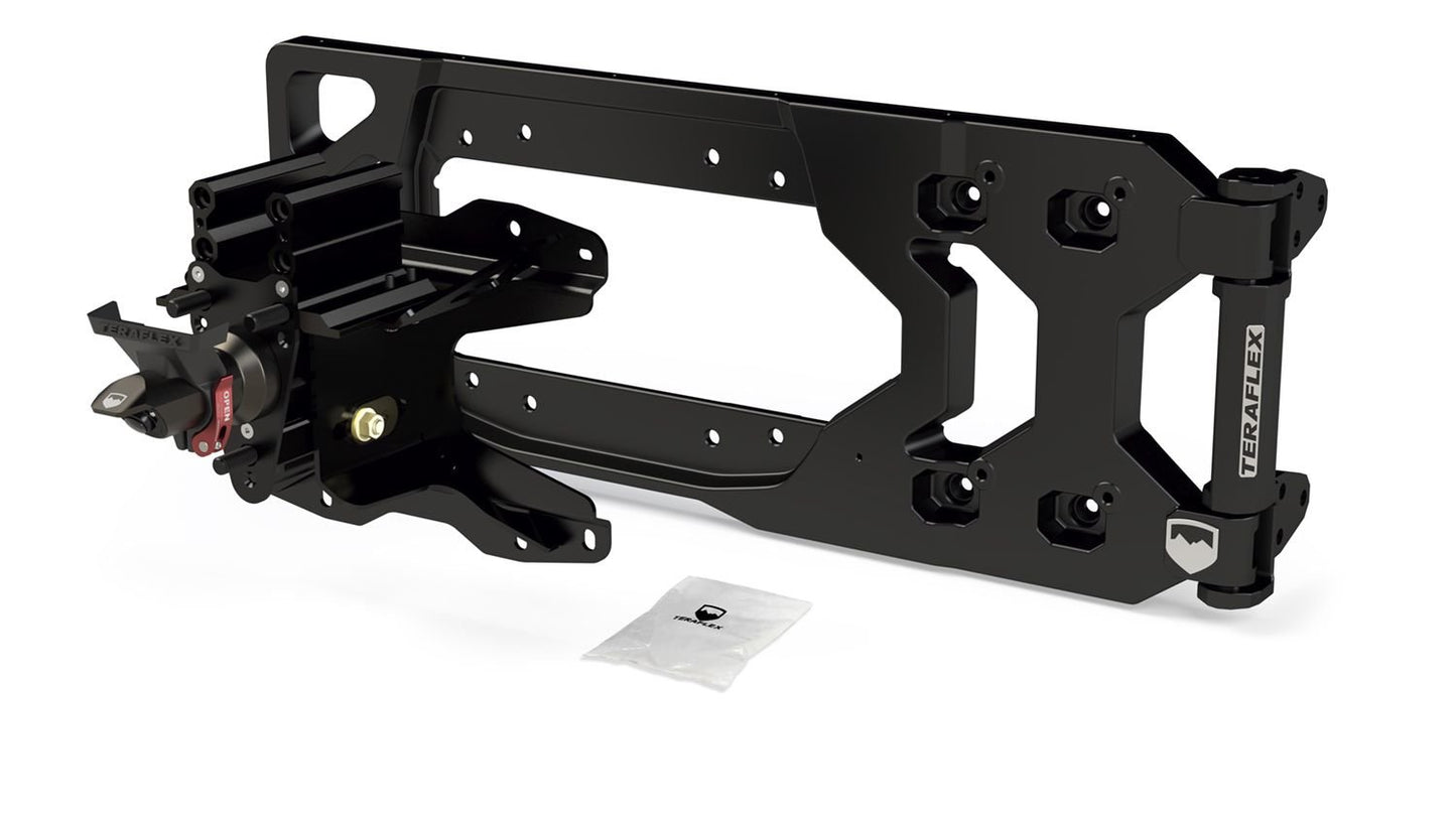 Teraflex Alpha HD Hinged Spare Tire Carrier & Adjustable Spare Tire Mount Kit For 18-22 Jeep Wrangler JL